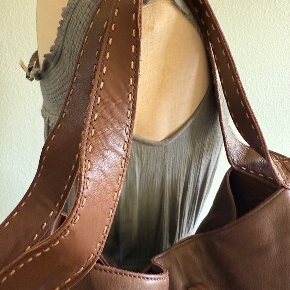 J.Jill Brown Genuine Leather Hobo Y2K Large Purse - Picture 5 of 10